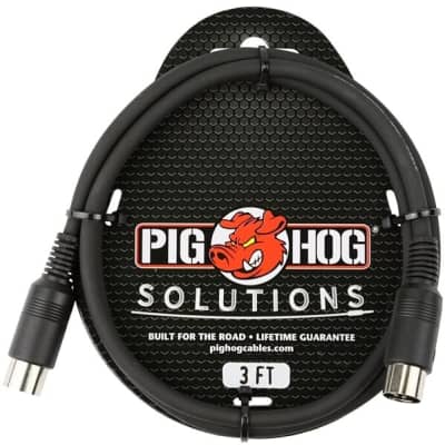 Pig Hog PMID03 MIDI Cable - 3' 2010s - Black image 1