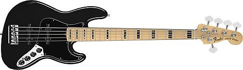 Fender American Deluxe Jazz Bass V 5-String Electric Bass (Maple Fingerboard, Black) image 1
