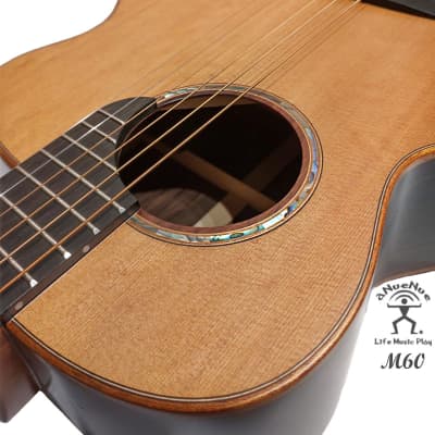 aNueNue M60 Solid Cedar & Rosewood Acoustic Future Sugita Kenji design Travel Size Guitar image 6