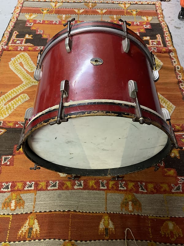Leedy & Ludwig 14 x 20 Bass Drum 1950s Red Sparkle *No Extra Holes* image 1