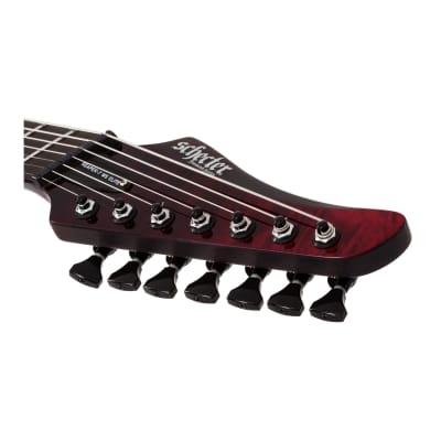 Schecter Reaper-7 Elite Multiscale 7-String Electric Guitar with Quilted Mahogany Body (Right-Handed, Blood Burst) image 18