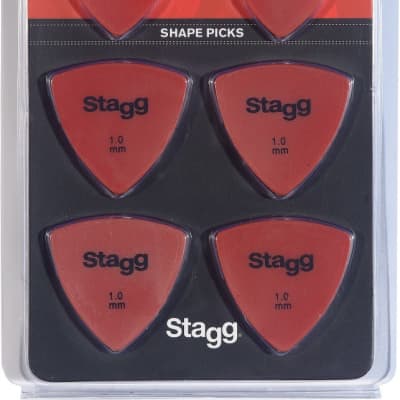 Pack of 6 Stagg 1 mm triangular plastic picks for sale