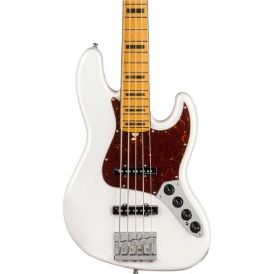 Fender American Ultra Jazz Bass V, Maple Fingerboard, Arctic Pearl for sale