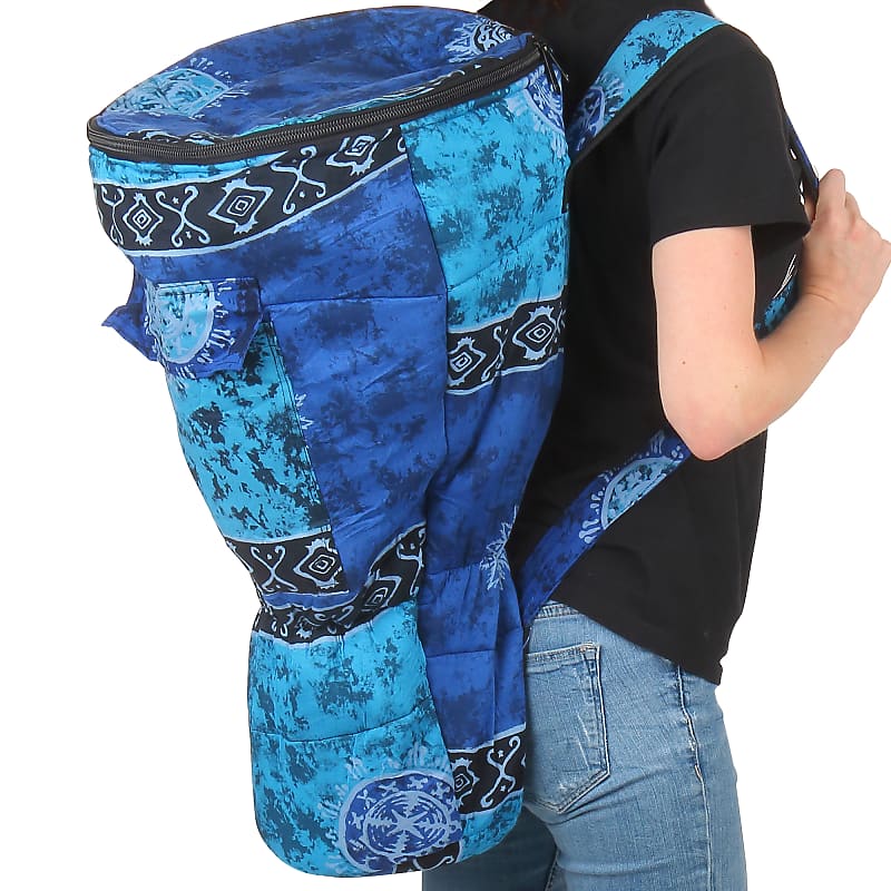 Large Djembe Drum Backpack, Blue Celestial Design (For 10x20 | Reverb