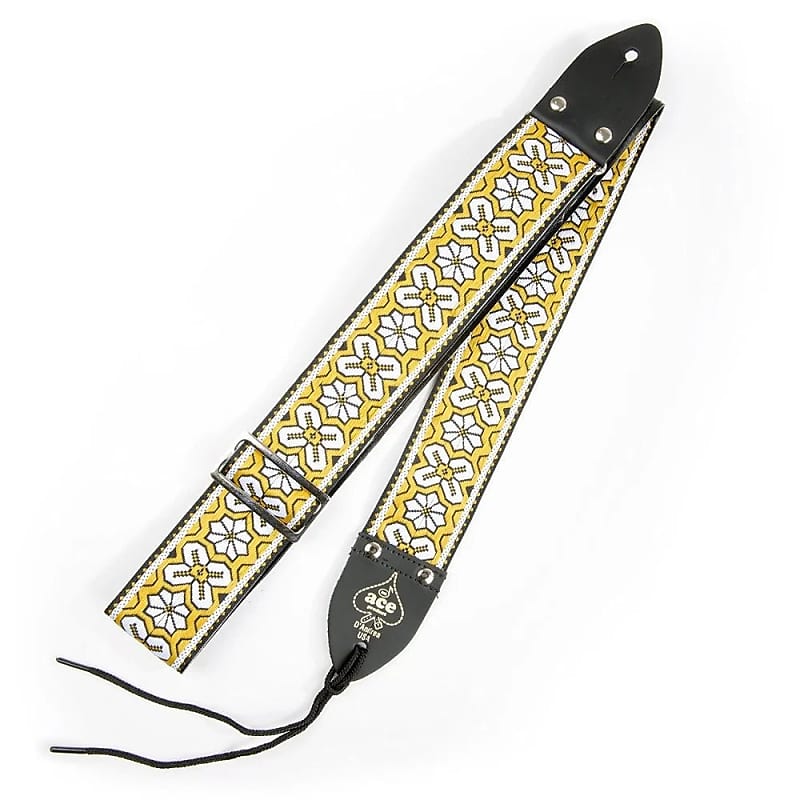 Ace D'Andrea Vintage Reissue Greenwich Yellow Flower Strap image 1