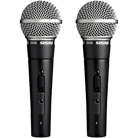 Shure SM58S 2 Pack Bundle Professional Vocal Microphone w/On/Off