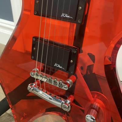 1999 BC Rich Ice Acrylic Warlock Guitar See Thru Red Lucite w OHSC image 7