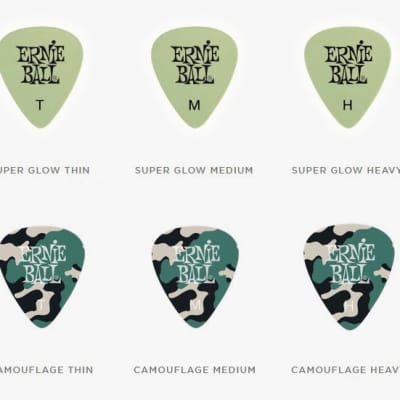 Super Glow Cellulose Picks Medium 12-Pack - world-standard .72mm celluloid med-pick specifications image 3