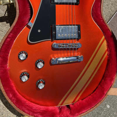 Gibson *MOD* Les Paul Standard '50s Left Handed 2021  Lefty Burnt Orange / Gold Racing Stripe image 5