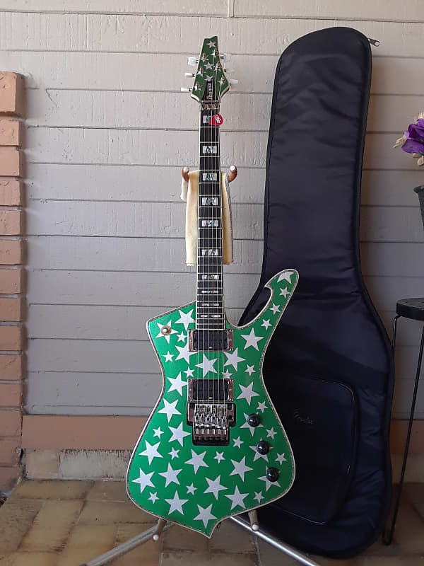 Ibanez Iceman IC100JWZ 1996 - Galatic Green & Silver Stars | Reverb