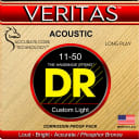 DR VERITAS Phosphor Bronze Acoustic Guitar Strings Wound on Hexagonal Cores, Custom Light 11-50