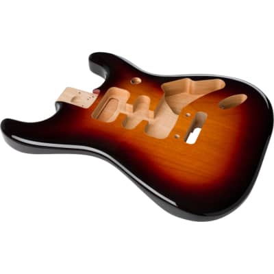 Genuine Fender Deluxe Series Stratocaster HSH Alder Body 2 Point Bridge Mount, 3 color sunburst image 2
