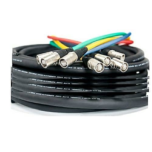 Elite Core SUPERCAT6-QUAD-FAN-250 Shielded Quad Cat6 Cable with 2' Fantails On Each End. Terminated with Tactical Ethernet.