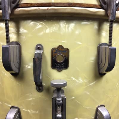 Leedy Marching Snare 1930's Marine Pearl w/ Case image 2