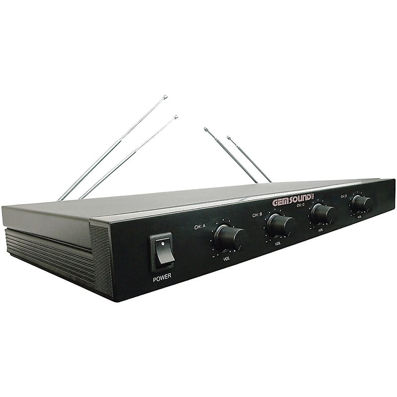 Gem Sound GMW 4 Quad Channel Wireless Mic System Regular AB