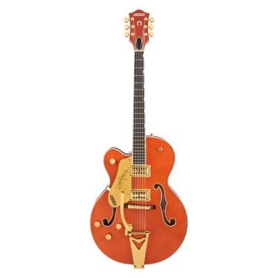 Gretsch G6120TG-LH Players Edition Nashville Hollow Body 6-String Left-Handed Guitar with String-Thru Bigsby and Gold Hardware (Orange Stain) for sale