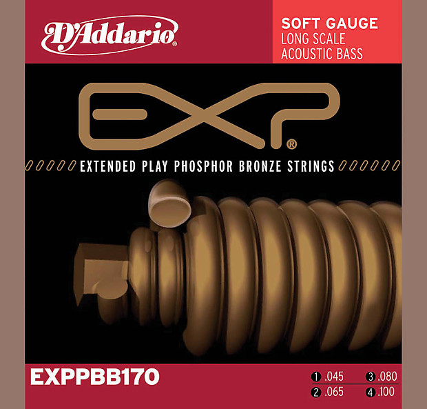 D'Addario EXPPBB170 Phosphor Bronze Coated Acoustic Bass Strings Long Scale 45-100 image 1