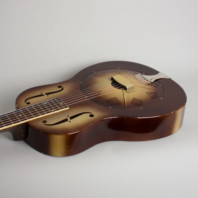 National  Triolian Resophonic Guitar (1932), ser. #2890W, black tolex hard shell case. image 7
