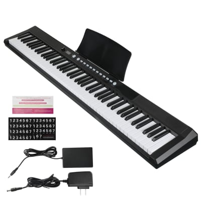 RockJam 54 Key Keyboard Piano with Power Supply Sheet Music Stand Piano  Note
