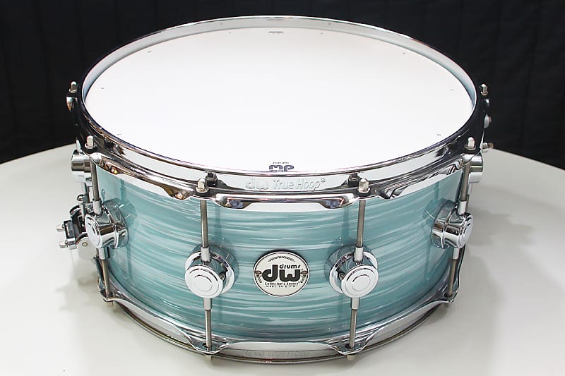 DW Collectors Maple SSC 6.5" x 14" Snare Drum w/ VIDEO! Pale Blue Oyster VLT image 1