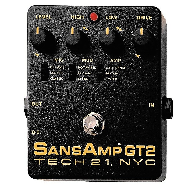 Tech 21 SansAmp GT2 Tube Amp Emulation Pedal image 1