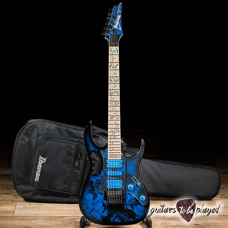 Ibanez JEM77 Steve Vai Signature Guitar w/ Gigbag – Blue Floral Pattern image 1