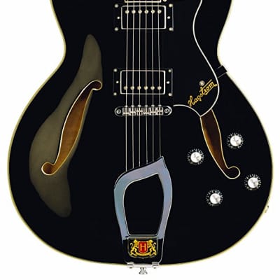 Hagstrom VIK-BLK Viking Semi-Hollow Electric Guitar - BLACK GLOSS image 3