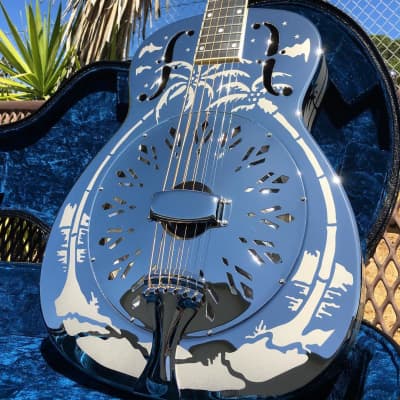 National Reso-Phonic Style O 14 Fret 2023 Mirror Nickel with Art Deco Palm Tree Design - IN STOCK NOW! image 17