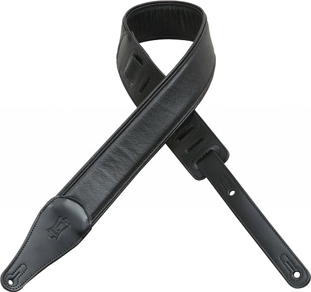 Levy's Guitar Strap, M17CG-BLK, 2 1/4' Garment Leather w/ Foam Padding, Black image 1