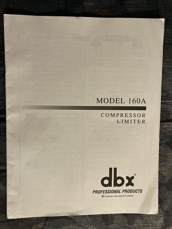 dbx 160A Original Owners Manual / User Manual from 2004 | Reverb