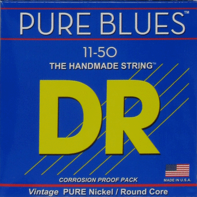 DR Strings Pure Blues Pure Nickel 11-50 Electric Guitar Set