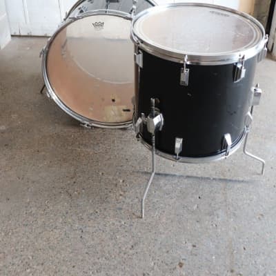 Pearl 3pc Drum Kit Set 22/16/12" Black Vintage 1980's image 11