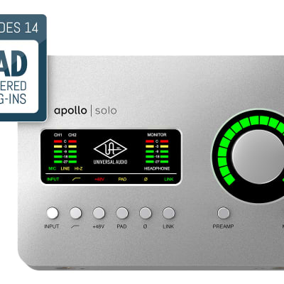 Universal Audio Apollo Solo | Thunderbolt 3 Audio Interface for MAC with UAD DSP | Heritage Edition image 1