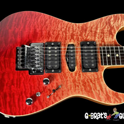 2013 Tom Anderson Drop Top HSH Quilt Top w Floyd Rose Tremolo & Rosewood Fretboard ~ Red Surf w Binding for sale