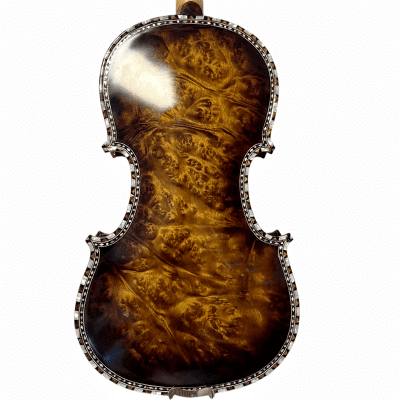 Strad style SONG master bird's eye maple wood 4/4 violin,carving ribs and neck inlay nice shell image 9