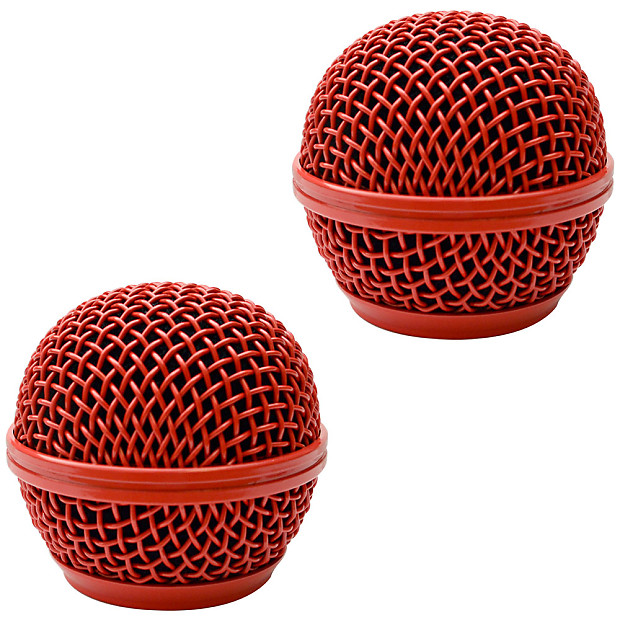 Seismic Audio SA-M30Grille-RED-2PACK Replacement Steel Mesh Mic Grill Heads (2-Pack) image 1