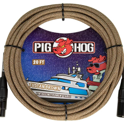 Pig Hog 20ft XLR Cable "Tuscan Brown" Woven