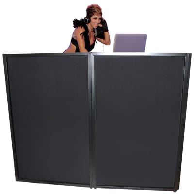 ProX XF-4X3048B Black Aluminum 4 Panel DJ Booth LED Facade & Bag image 3