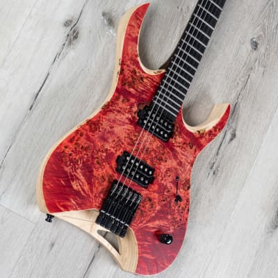 Mayones Hydra Elite 6 Headless Guitar, Ebony Fretboard, Antique Red image 2