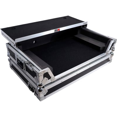 ProX Flight-Style Road Case for Pioneer DDJ-FLX10 DJ Controller With Sliding Laptop Shelf, 1U Rack Space & Wheels Black image 4