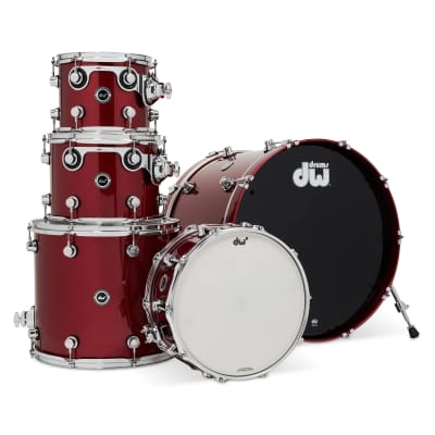 *IN STOCK* DWe Electronic Acoustic Drum Set Kit Shell/Cymbal Pack 10/12/16/22" with 14" Matching Snare in Black Cherry Metallic Lacquer image 2