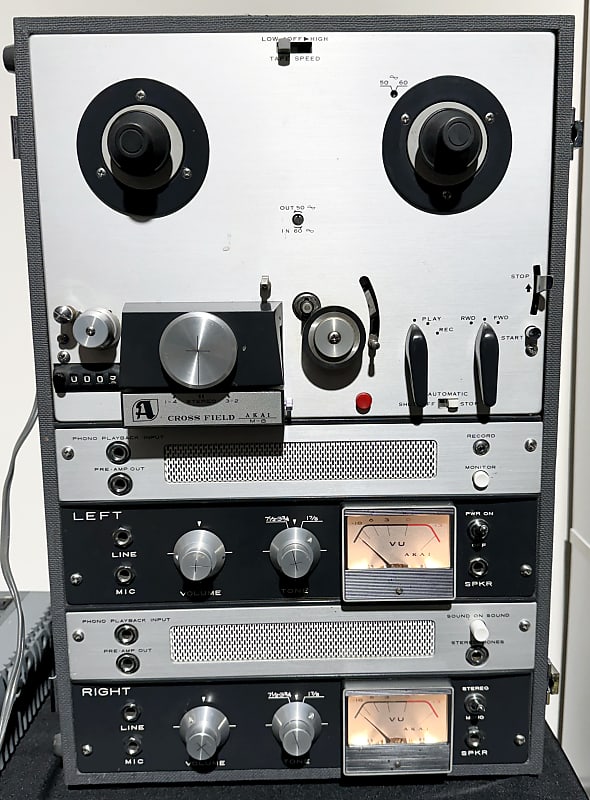 AKAI M-8 M8 Cross Field Stereo Reel-to-Reel Dual VINTAGE TUBE AMP Tested  Works