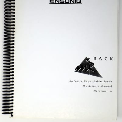 Ensoniq MR Rack Musician's Manual Version 1.0 1990s image 1
