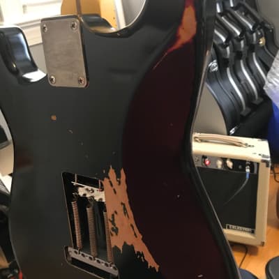 David Gilmour Inspired Replica Stratocaster Relic Aged Black Strat Partscaster image 3