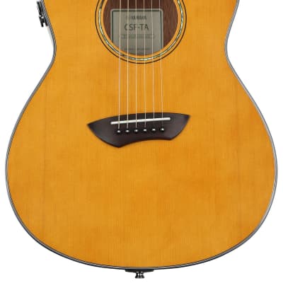 Guitare électro-acoustique parlor Yamaha CSF-TA TransAcoustic n°HPH161391,  housse Yamaha, cordes – Au Son Vert