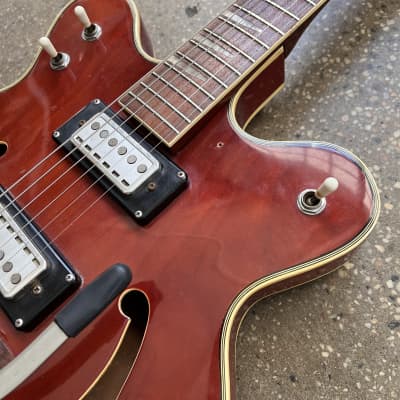 Teisco Vintage Hollowbody Electric Guitar 1960s - Red image 7