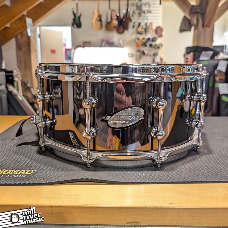 Ahead Black Chrome over Brass Snare 6