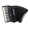 Hohner Bravo III 72 Chromatic Piano Key Accordion (Jet Black) with Standard Traps and Gig Bag, 34 Piano Keys / 3 Voices / 5 Tone Colors