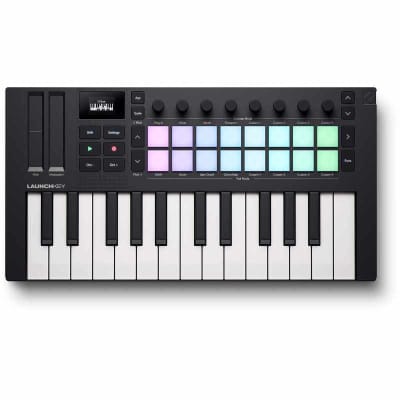 NOVATION LAUNCHKEY-MN25-MK4 Mk4 - Clavier maitre 25 mini-touches, 16 pads, 8 encodeurs, écran OLED