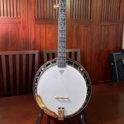 Prucha Presentation Gold and Silver Plated Gun Metal Engraved Five String Resonator Banjo Maple 2014 image 1